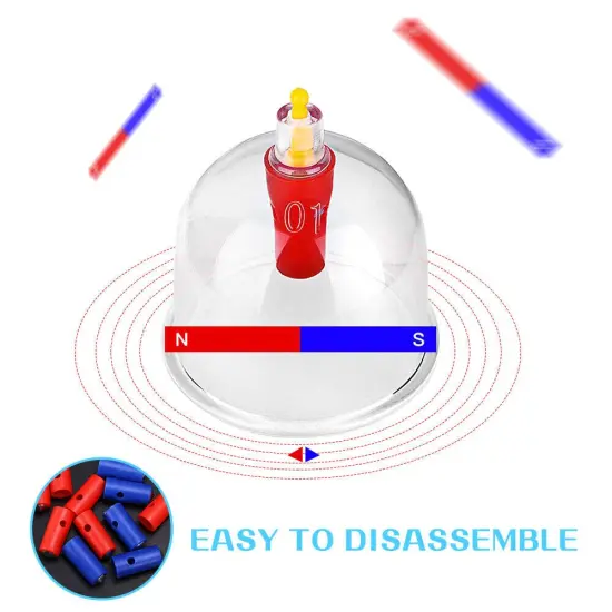 24-Cup Cupping Therapy Set with Magnetic Acupressure Needles - 5 Sizes (2.3"-1") for Full Body Pain Relief, Detachable Self-Use Kit for Blood Circulation & Muscle Recovery {2}