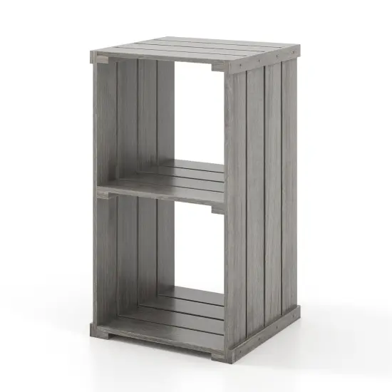 2-Cube Storage Shelf with Open Back and 3-Tier Shelf Light grey {1}