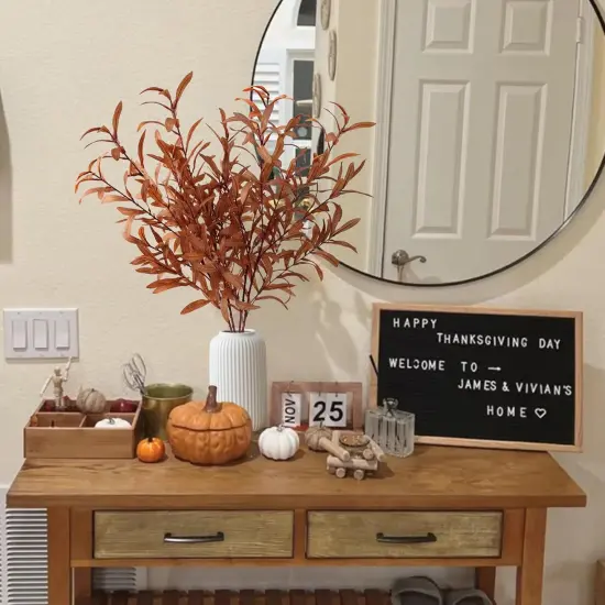 4Pcs Fall Artificial Olive Branches Autumn Long Stems {2}