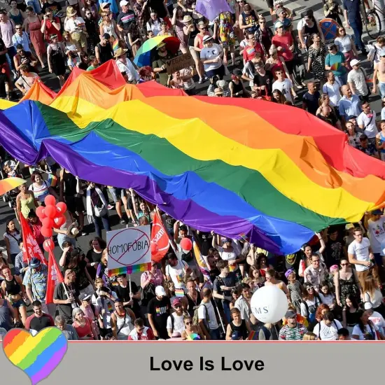 Progress Pride Everyone is Welcome Here Flag 3x5 Outdoor- All Inlcusive Progressive Rainbow LGBTQ Flags for Bisexual LGBTQ Non Binary Lesbian Gay Transgender Prides Proculsexual {5}