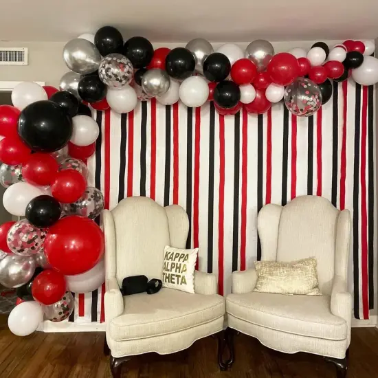 Black Red Silver Latex Balloons {2}