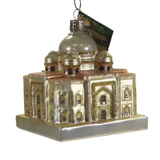 Old World Christmas 3.5 Inch Taj Mahal Tree Ornament , Ivory White Mausoleum Gold {2}