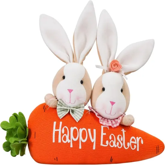 Easter Decorations Happy Easter Bunny Ornaments Figurine Handmade Table Spring Home D&eacute;cor Cute Rabbit Tabletop Farmhouse Gifts Office Party Supply {1}