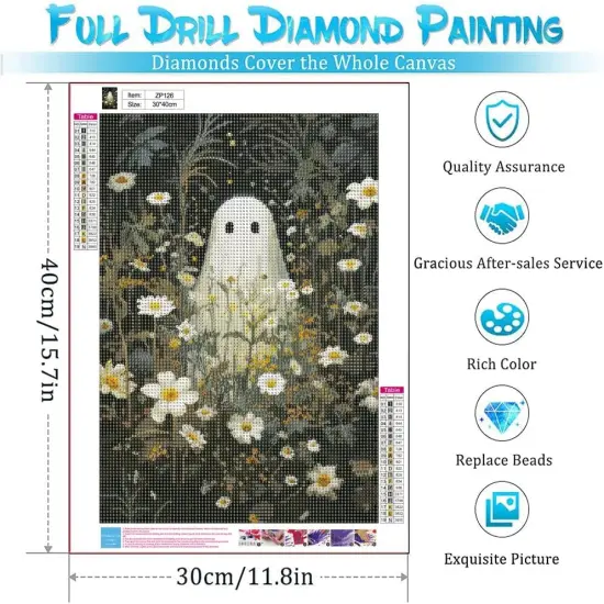 Halloween Diamond Painting Kits for Adults Diamond Art Kits for Beginner DIY 5D Full Drill Crystal Arts and Crafts Gem {4}