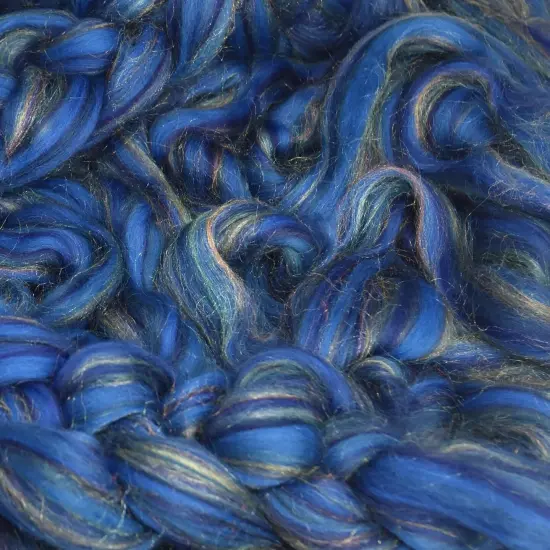 Designer Blend Corriedale, Sparkling Nylon Top Roving. Fancy, Colorful, Exotic - Limited Edition. Phasian {2}