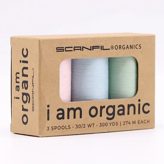 30wt Organic Pima Cotton Thread Trio Set 3ct Baby Pastels 300 Yards Spools {3}