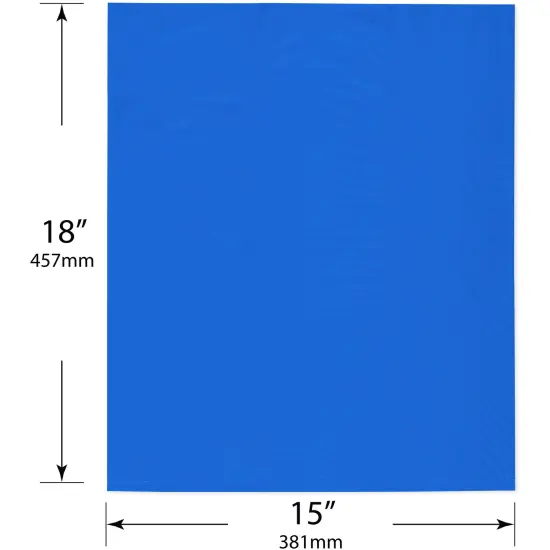 Plymor 15" x 18", Blue 2 Mil Flat Open Plastic Poly Bags {3}