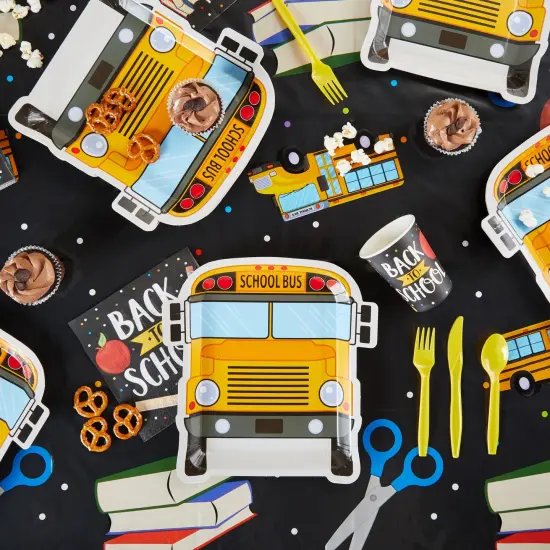 3 Pack Disposable Plastic Tablecloths for Classroom Party Supplies, Back to School Table Decorations (54 x 108 In) Multicolor {3}