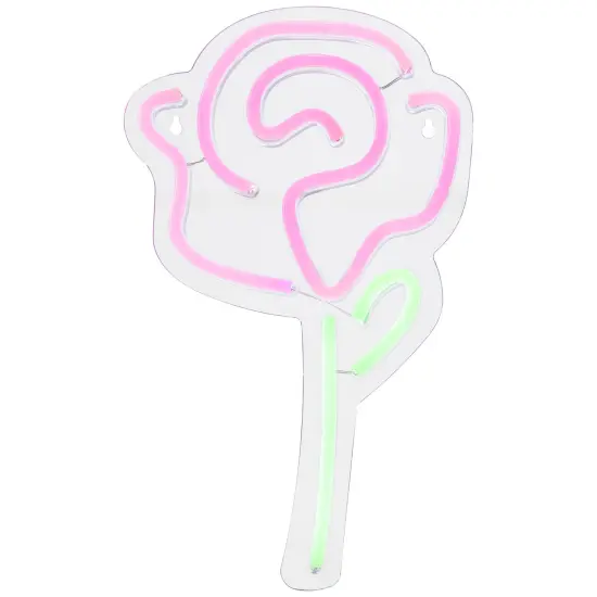 Northlight LED Blooming Rose Neon Lighted Wall Art - 15" Green {3}