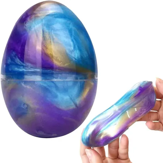 12pcs Easter Slime Egg Kit Galaxy Slime Party Favors for Kids Easter Hunt Easter Basket Stuffers Gifts Stress Relief Slime Egg {3}