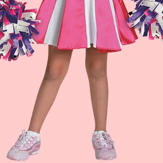 Girls Minnie Cheerleader Costume Pink Dress with Pom Poms and Headband Halloween {5}