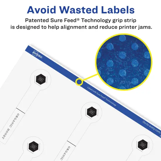 Avery Glossy Clear Lollipop Labels with Sure Feed, 1" x 4" {4}
