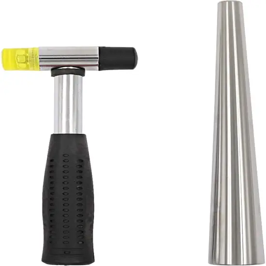 Ring Sizer Mandrel Measuring Tool Steel Ring Sizing Gauge Sizers Set Rubber Jeweler's Mallet Hammer Metal Finger Size Stick Wire Wrap Rings Tools Jewelry Making Kit {2}