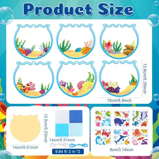 24 Pcs Summer Craft Kits Under The Sea Scene Suncatcher Kit Make a Ocean Animal Suncatcher Craft Ornament Under The Sea Scene {2}