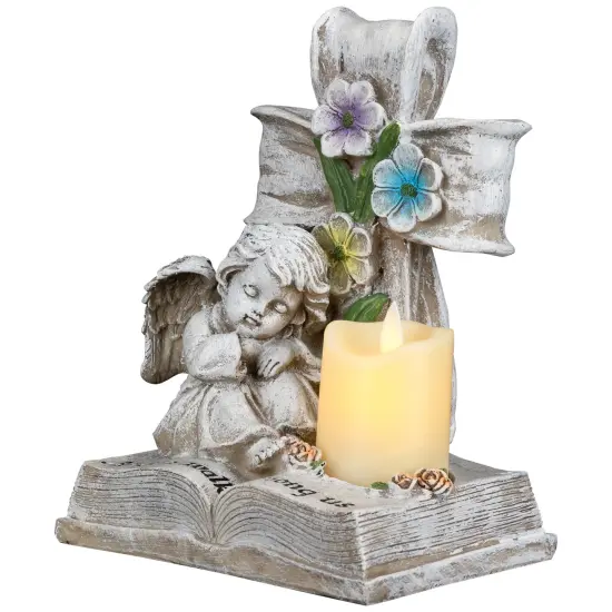 Northlight Angels Walk Among Us Flameless Cherub Candle Holder - 8" Beige {5}