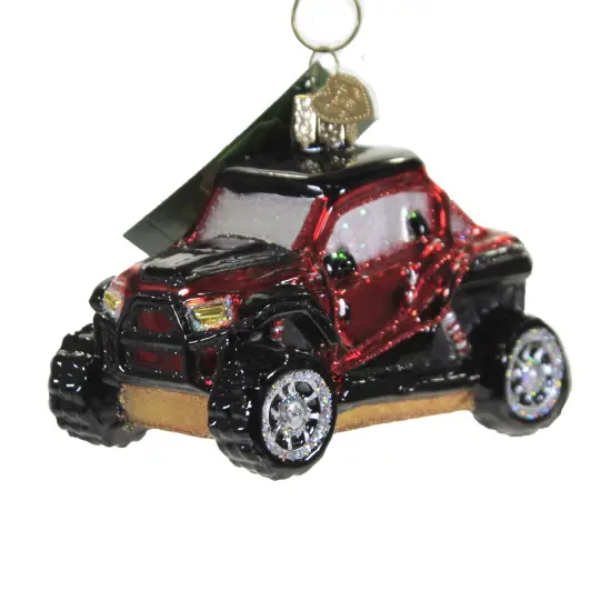 Old World Christmas 3.0 Inch Side By Side Atv Christmas Tree Ornament , Off-Road Vehicle Red {1}