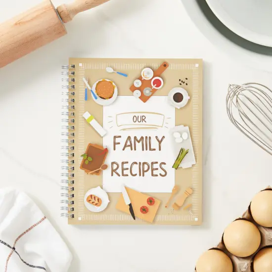 Family Recipe Book To Write In, Spiral Bound DIY Make Your Own Cookbook with 90 Pages (Blank Inside, 6.5 x 8.2 In) Grey {2}