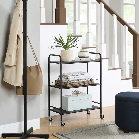 Metal Rolling Organizer Utility Craft Cart Black {4}