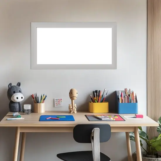 Low Luster Silver Framed Dry Erase Magnetic Board {5}