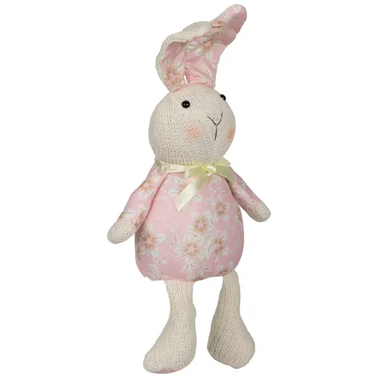 Northlight Floral Easter Bunny Rabbit Spring Figure - 17" - Pink and Cream {4}