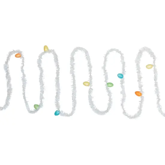 Northlight Tinsel Garland with Easter Eggs - 25' - White {7}