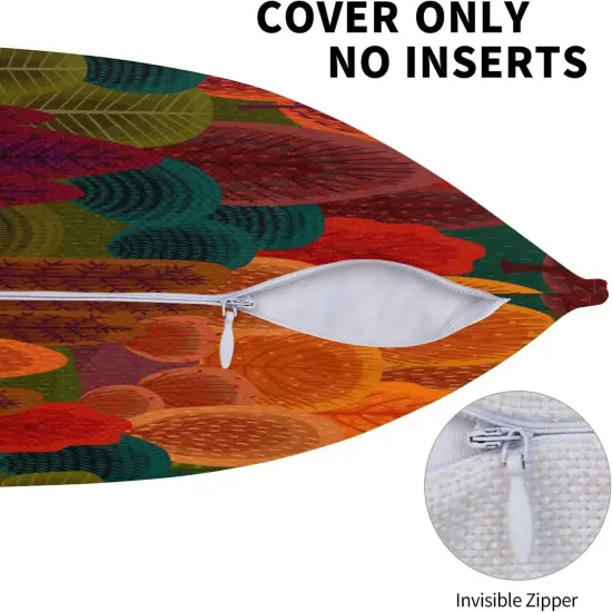 Fall Forest Throw Pillow Covers Decorative Linen Pillow Cases Set of 2 Square Cushion Cover for Couch Sofa Bedroom Patio 18x18 Inch {3}