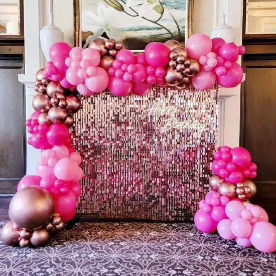 Pink Balloons Garlands Arch Kit (Hot Pink Pastel Pink) {4}