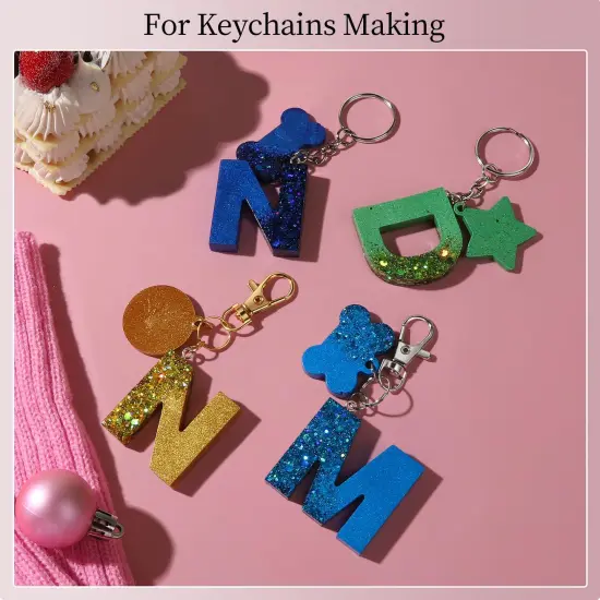 Jump Rings, 968pcs Jewelry Making Supplies, Jump Rings for Jewelry Making, Gold Silver Jump Rings for Charm, Lobster Claw Clasps for Necklace Bracelet Jewelry, Key Chain Rings for Keychain {4}