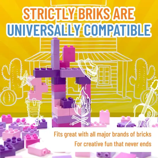 Strictly Briks Toy Large Building Blocks For Kids and Toddlers, Big Bricks Set For Ages 3-14, 100% Compatible with All Major Brands, Pink, Magenta, Lavender and Purple, 84 Pieces {4}