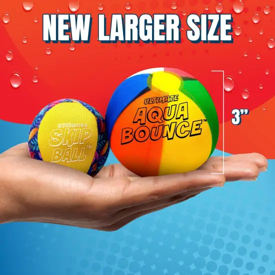 Ultimate Larger 3” Size Skip Balls (Beach Ball) Beach Pool Toys for Kids Ages 3-14Year Old Boys Girls Summer Gifts for Teens Family Water Games Adult Men Women Best Birthday Present {4}