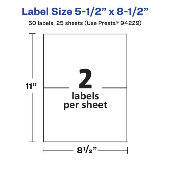 Avery Glossy Clear Rectangle Labels, 5.5" x 8.5" {5}