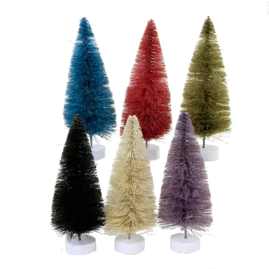 Cody Foster 4.0 Inch Large Brights Trees Set 12 Everyday Decorative Tree Set , Christmas Easter Bottle Brush Village Decor Decorate Rainbow Green {2}