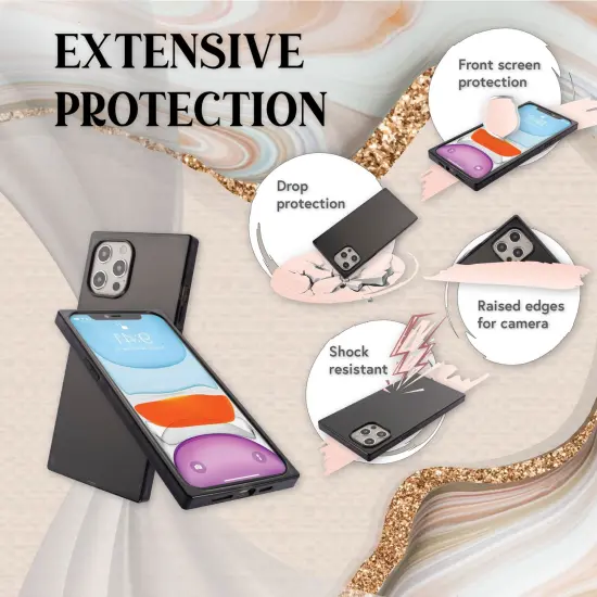 Insten Case for iPhone 12 Pro Max Case 6.7 Inch, Soft TPU Protective Cases with Reinforced Corners, Shock Absorption, Crystal Clear Black Slim Cover for Women Girls {2}