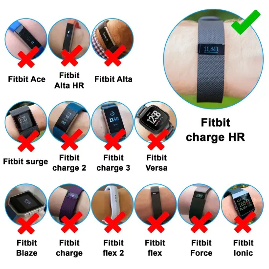 Insten USB Charging Cable Compatible with Fitbit Charge HR Fitness Tracker, Black, 9.5 in {3}