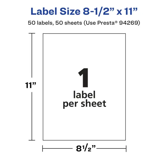 Avery Glossy Clear Rectangle Labels, 8.5" x 11" {5}