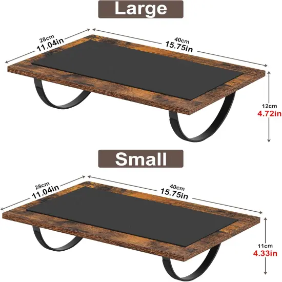 2-Pack Wooden Rocking Under Desk Foot Rest with Anti-Slip Surface &ndash; Ergonomic Adjustable Footrest for Office & Home, 4.7&rdquo; Height, Brown {2}