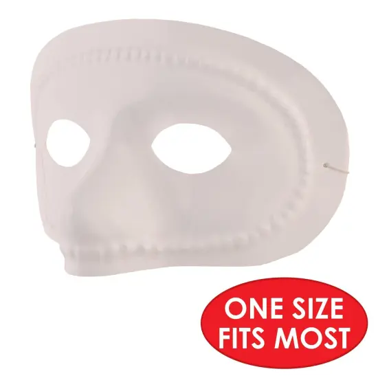 24 Pack Bulk Mardi Gras White Half Mask {4}