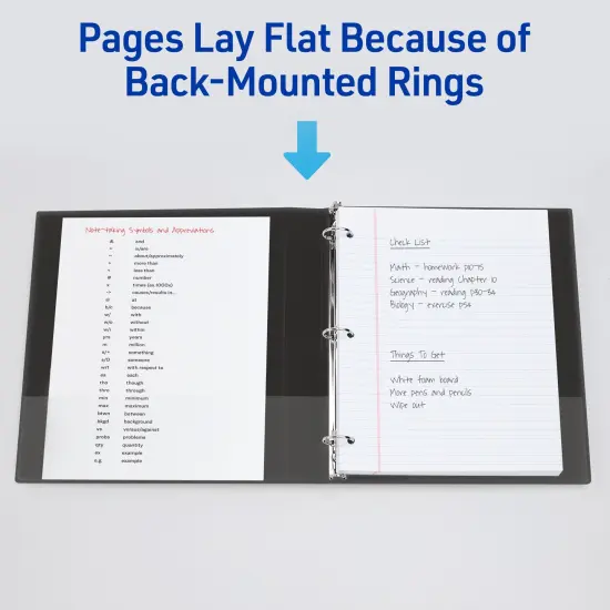 Avery Economy View 3 Ring Binders, 0.5" Round Rings, 100 Sheet Capacity, 0.7" Wide Spine, White Binders (4-Pack of 05750) {6}