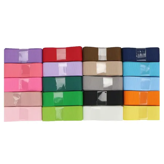Ribbon Grosgrain Ribbon 1 inch Ribbon 20 Solid Color Ribbon Assortment, 1" X 2 Yard Each, Total 40 Yds Per Package, Thin Ribbon Grosgrain Thick Ribbon Fabric Ribbons for Crafts, Hair Bow Supplies {4}