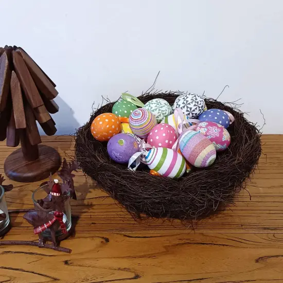 12pcs New Colorful Paper Mache Foam Egg Hanging Ornaments Easter Tree Christmas Decoration {3}