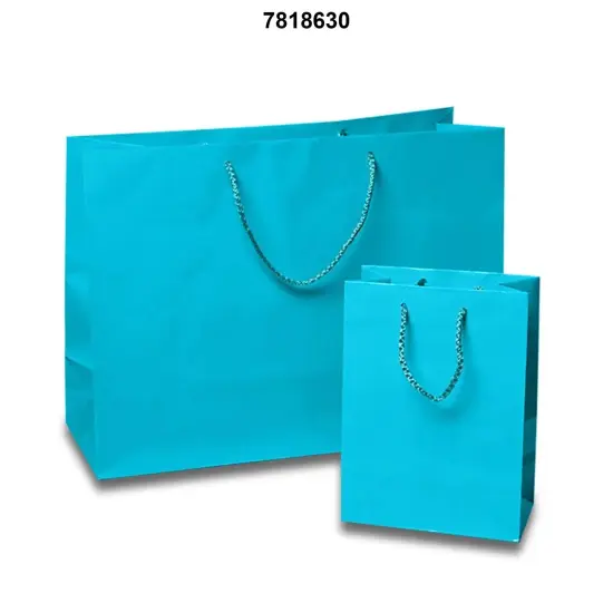 Small Glossy Euro Totes 6 1/4'' x 3 1/2'' x 8 1/2'' for Premium Gifts Scuba Blue {6}