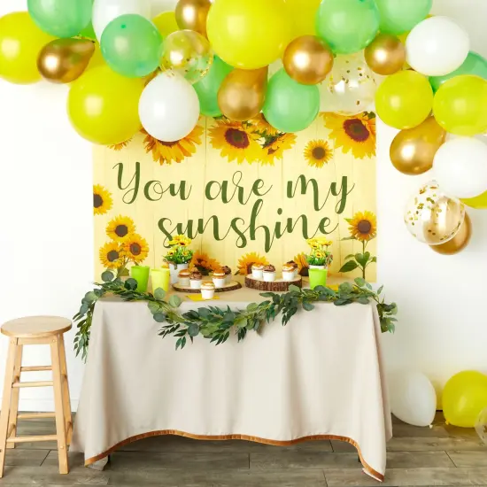 Sunflower Baby Shower Birthday Party Decorations, You are My Sunshine Banner and Arch Design Balloons (75 Piece Set) Yellow {2}