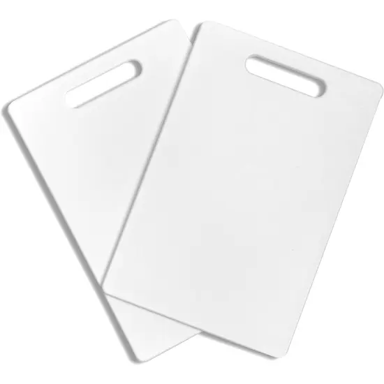 Plastic Cutting Boards for Kitchen (White, 7.75 x 11.75 In, 2 Pack) {1}