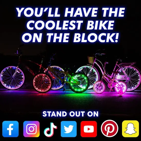 Activ Life LED Bike Wheel Lights with Batteries Included, Get 100% Brighter and Visible from All Angles for Ultimate Safety & Style (1 Tire Pack, Pastel) {6}