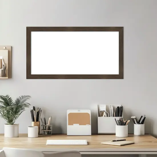 Woodgrain Stripe Framed Dry Erase Magnetic Board Chocolate {6}