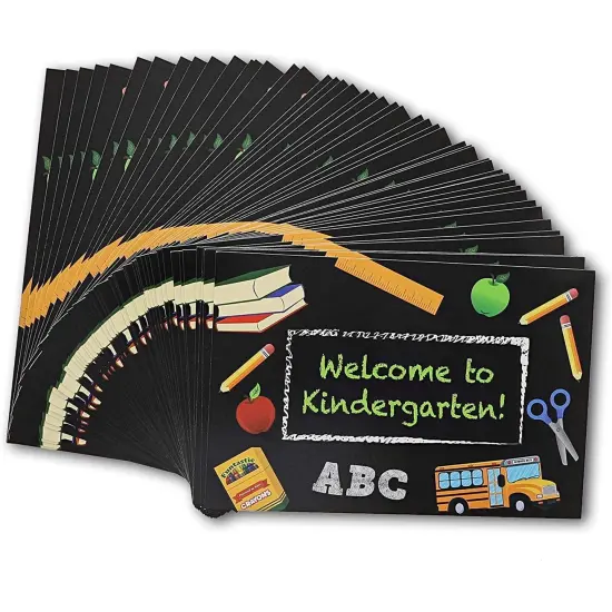 Welcome to Kindergarten Postcards for Students, First Day of Class (6x4 In, 60 Pack) {6}