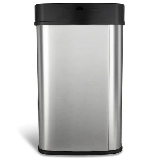 Silver Stainless Steel 13-Gallon Motion Sensor Trash Can with Odor Seal and Liner {3}