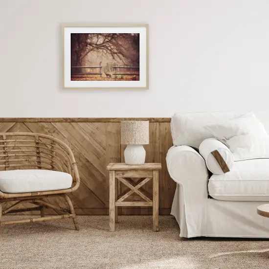 Sly Guy Fox in Forest Framed Print Under Glass Art Brown {2}