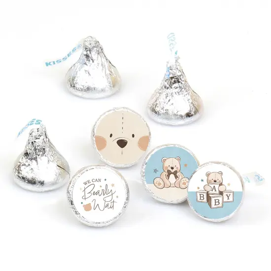 Big Dot of Happiness We Can Bearly Wait - Teddy Bear Baby Shower Round Candy Sticker Favors - Labels Fit Chocolate Candy (1 sheet of 108) {1}