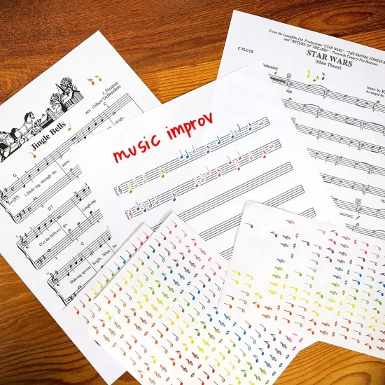 Music Note Stickers, Sticker Sheets (Rainbow, 18 Sheets, 3000 Pieces) Multicolor {3}